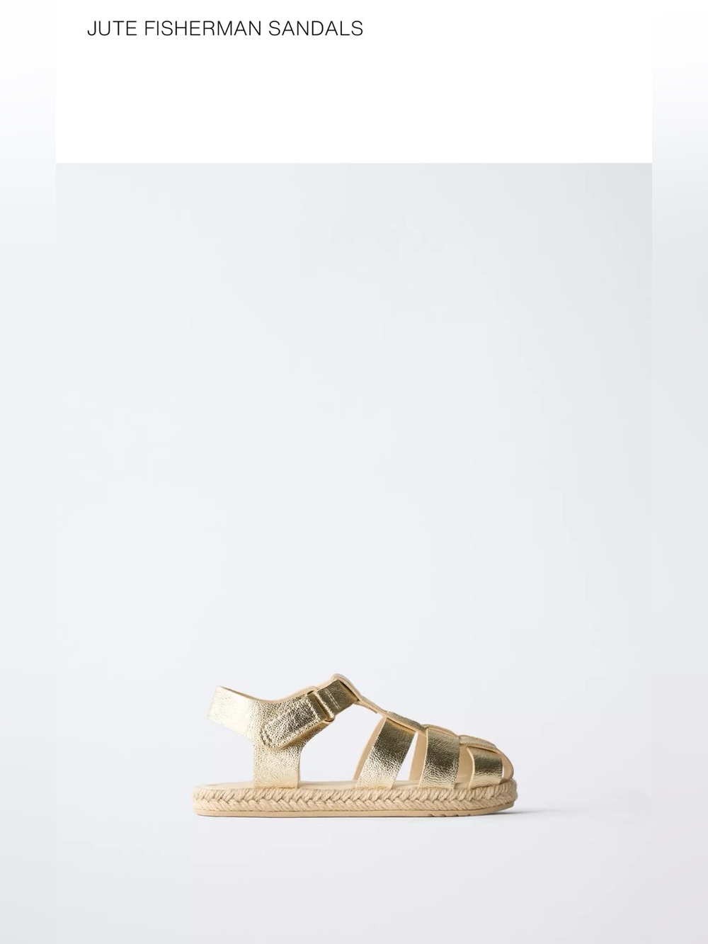 Zara Jute Gold Fisherman Sandal